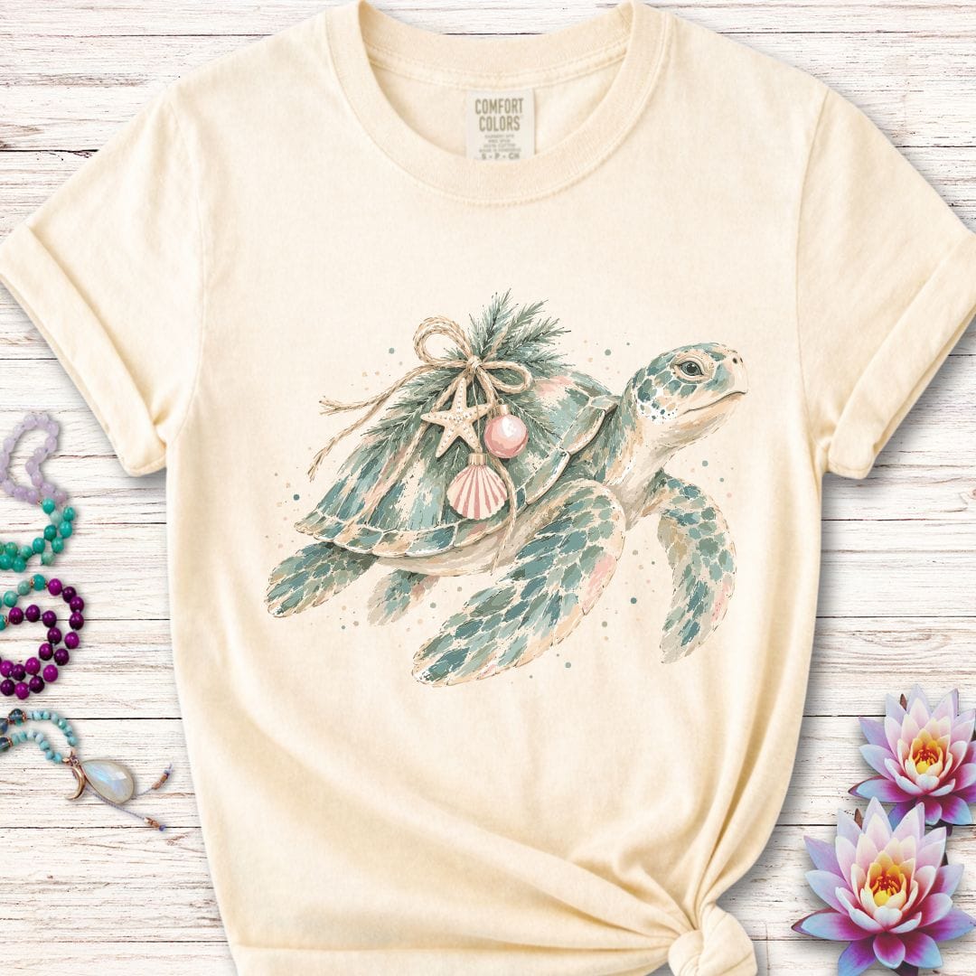 Printify T-Shirt Holiday Sea Turtle Premium Tee Ivory / S