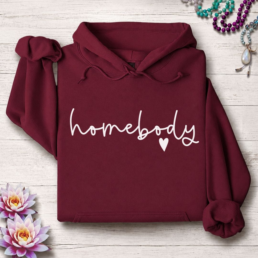 Printify Hoodie Homebody Hoodie Maroon / S