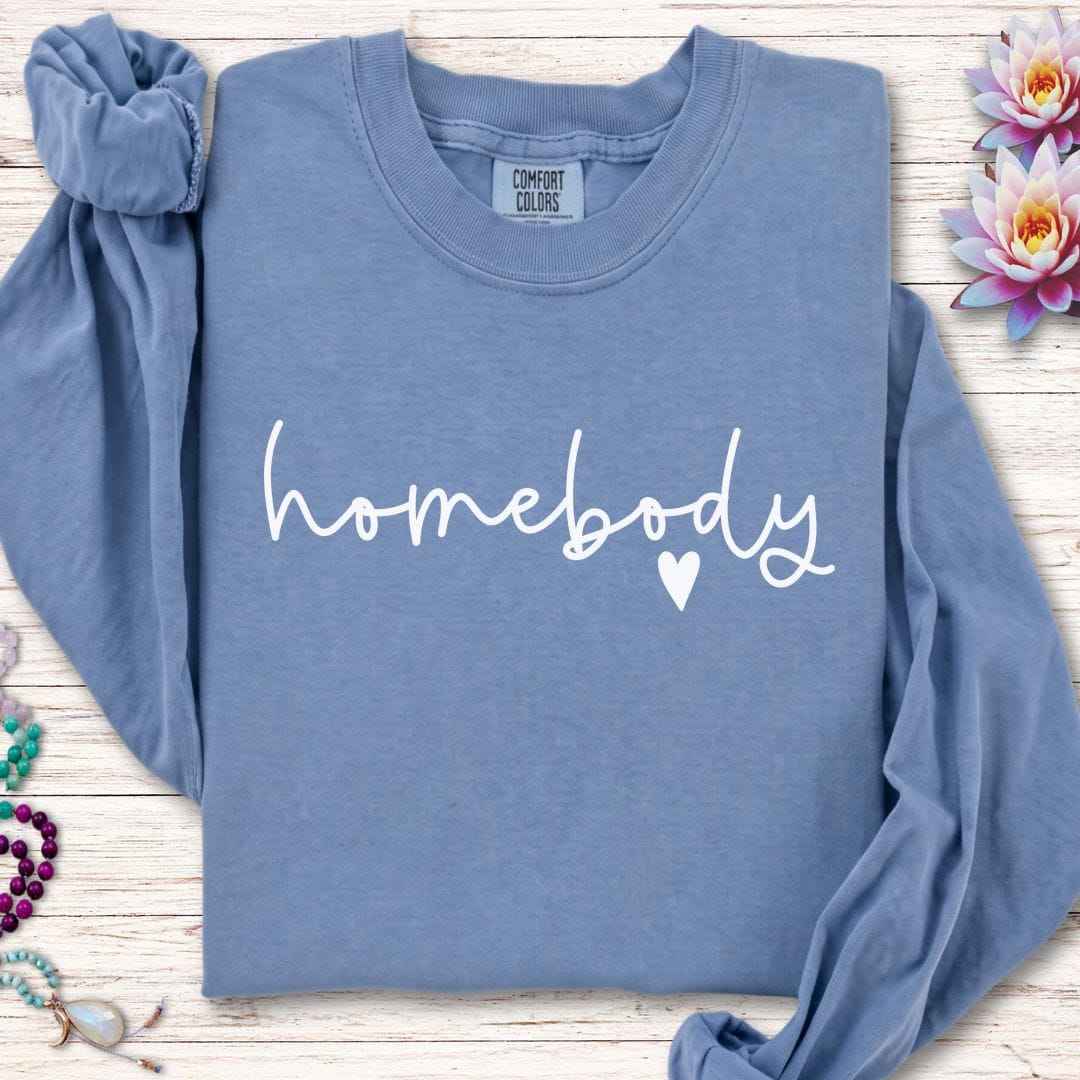Printify Long-sleeve Homebody Long Sleeve Tee Blue Jean / S