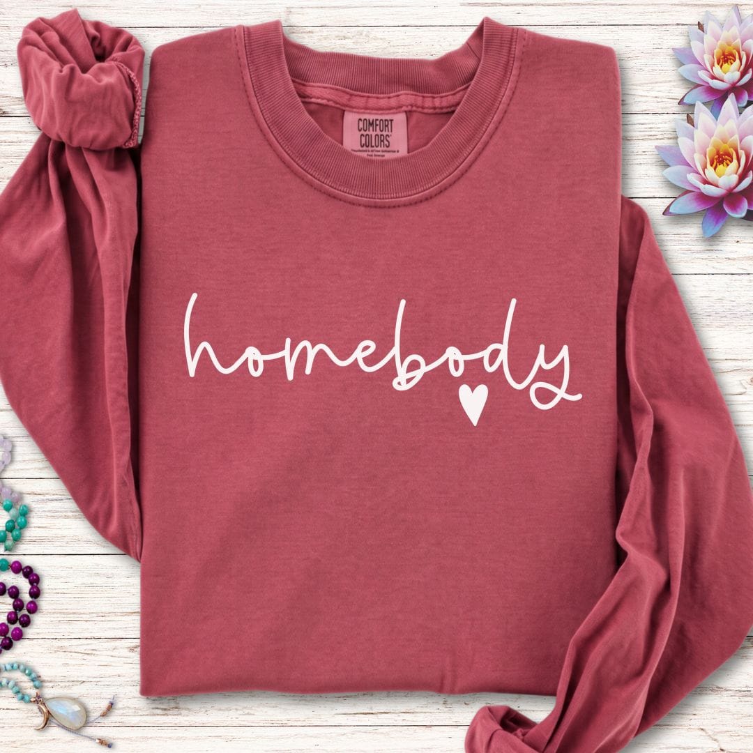 Printify Long-sleeve Homebody Long Sleeve Tee Crimson / S