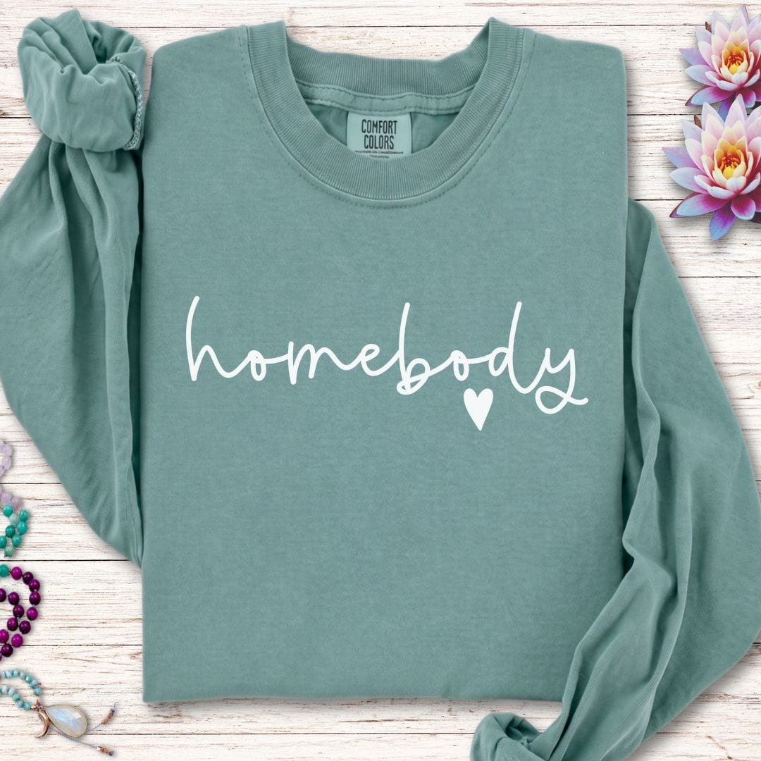Printify Long-sleeve Homebody Long Sleeve Tee Light Green / S