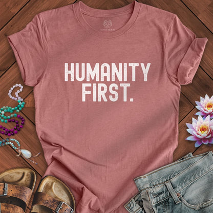 Humanity First Tee Heather Mauve
