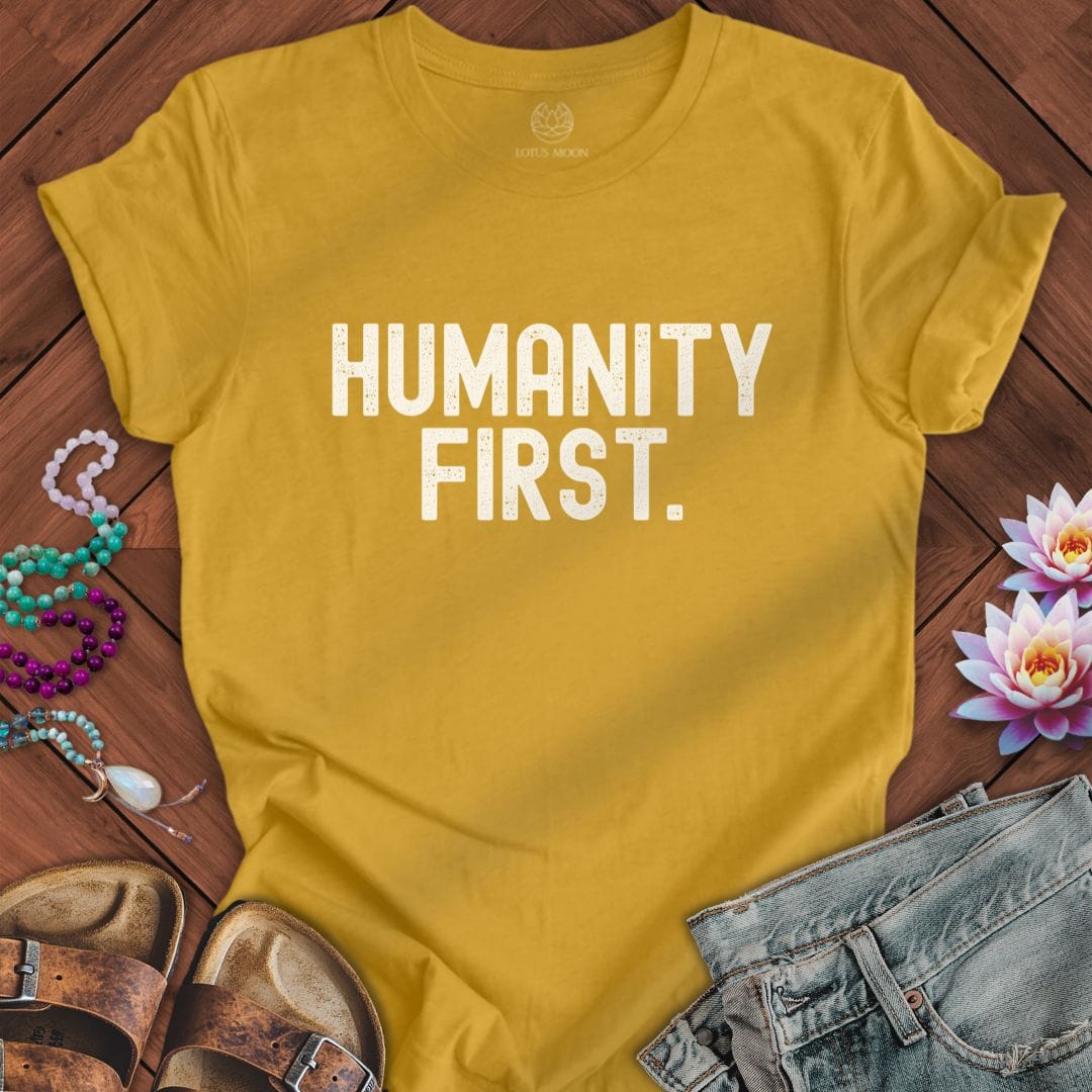 Humanity First Tee Heather Mustard