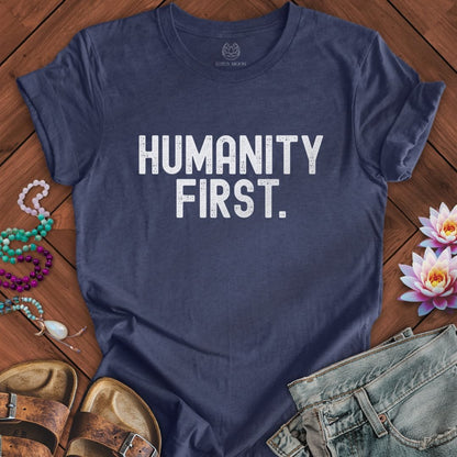 Humanity First Tee Heather Navy