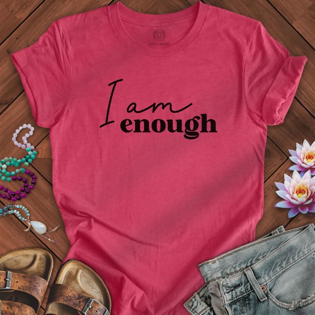 I Am Enough Tee Heather Raspberry