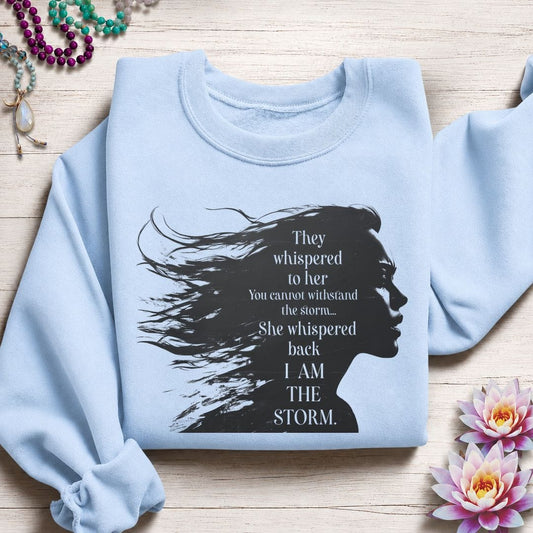 I Am The Storm Sweatshirt Light Blue