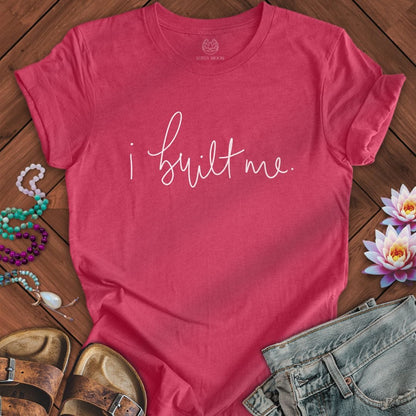 I Built Me Tee Heather Raspberry