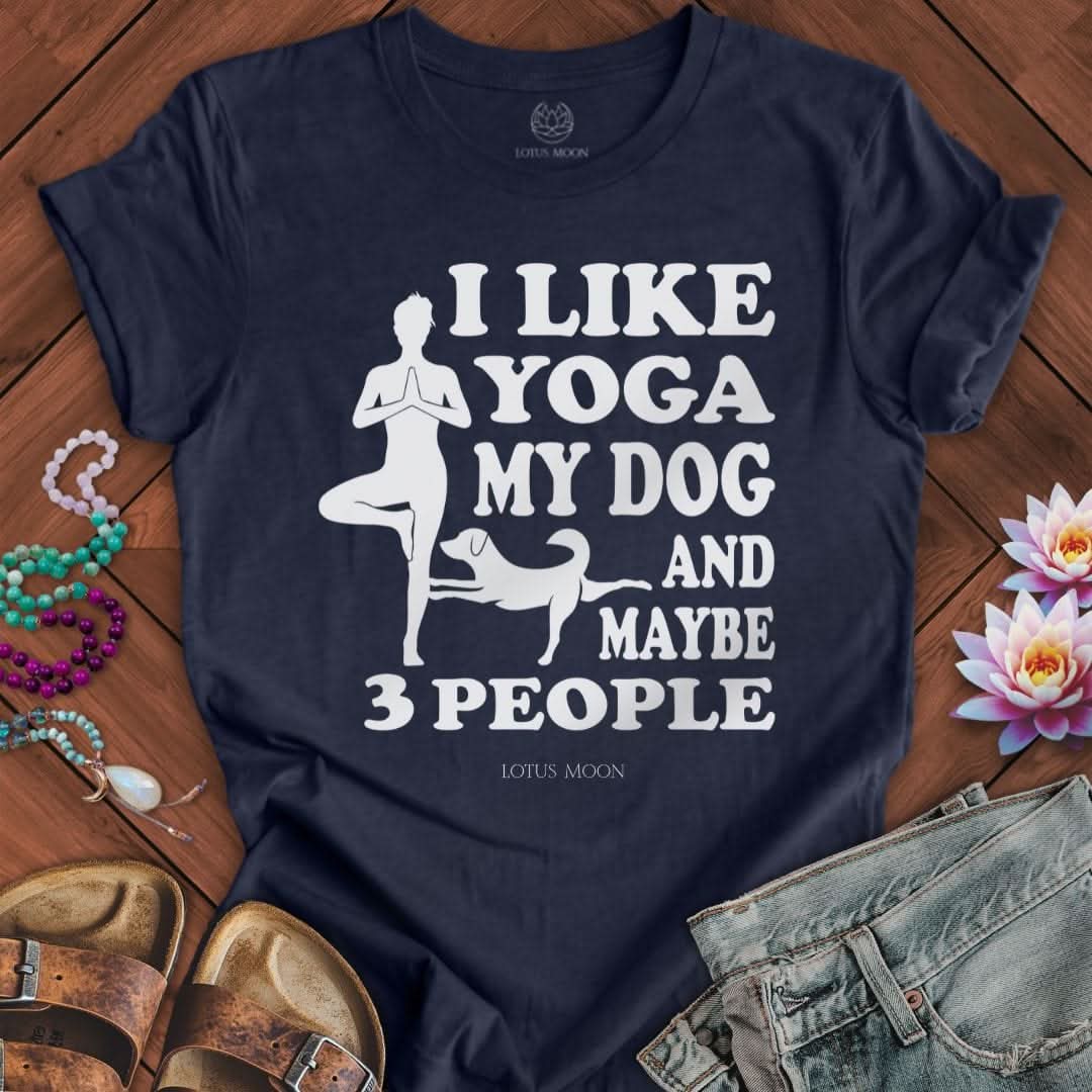 I Like Yoga Tee Heather Midnight Navy
