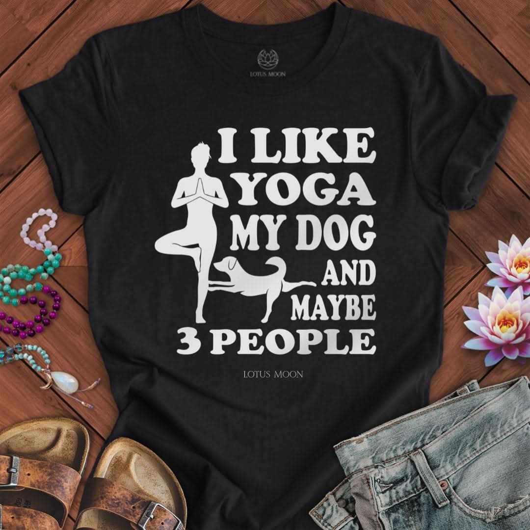 I Like Yoga Tee Solid Black Blend