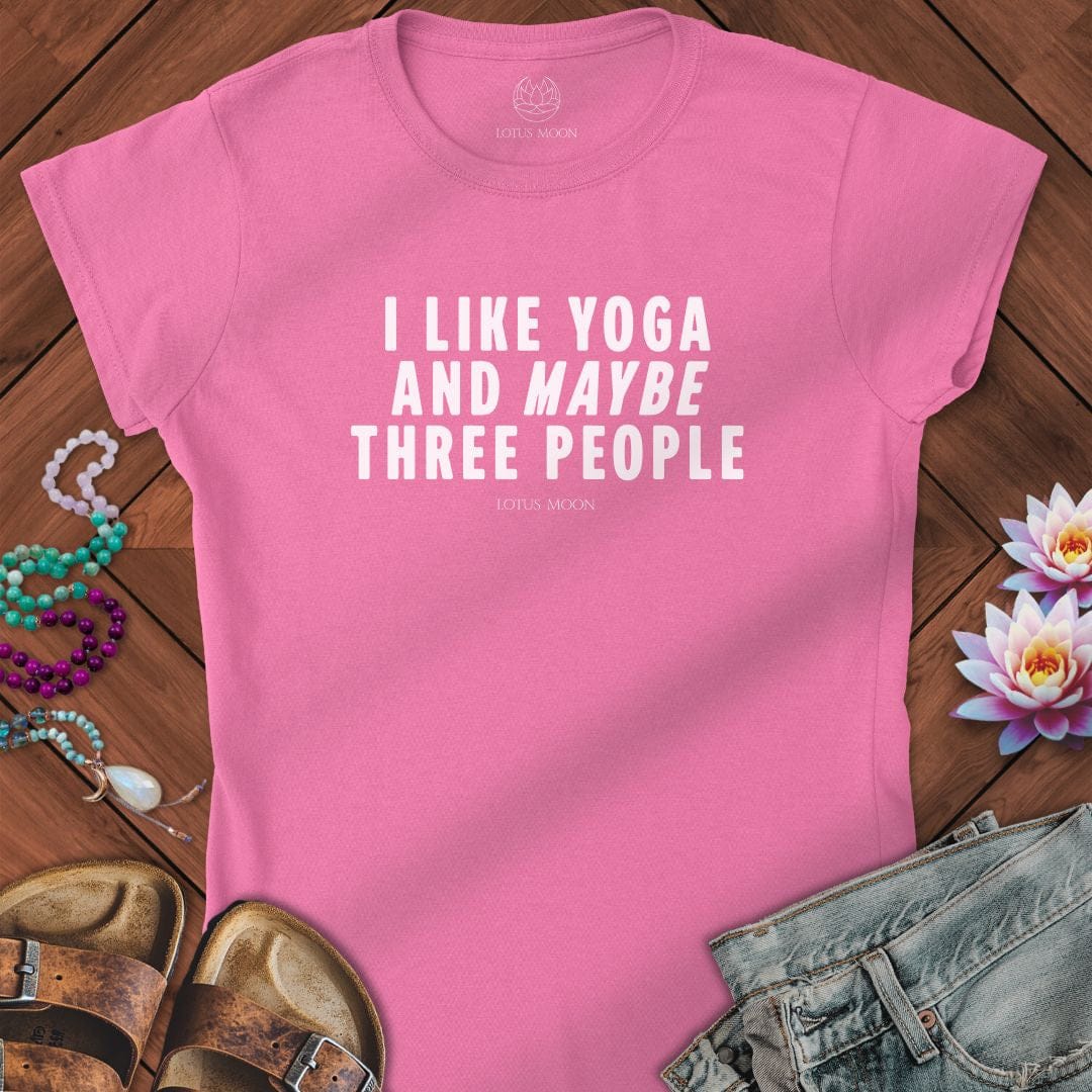 I Like Yoga Text Fitted Tee Azalea