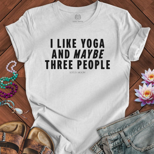 I Like Yoga Text Tee Ash