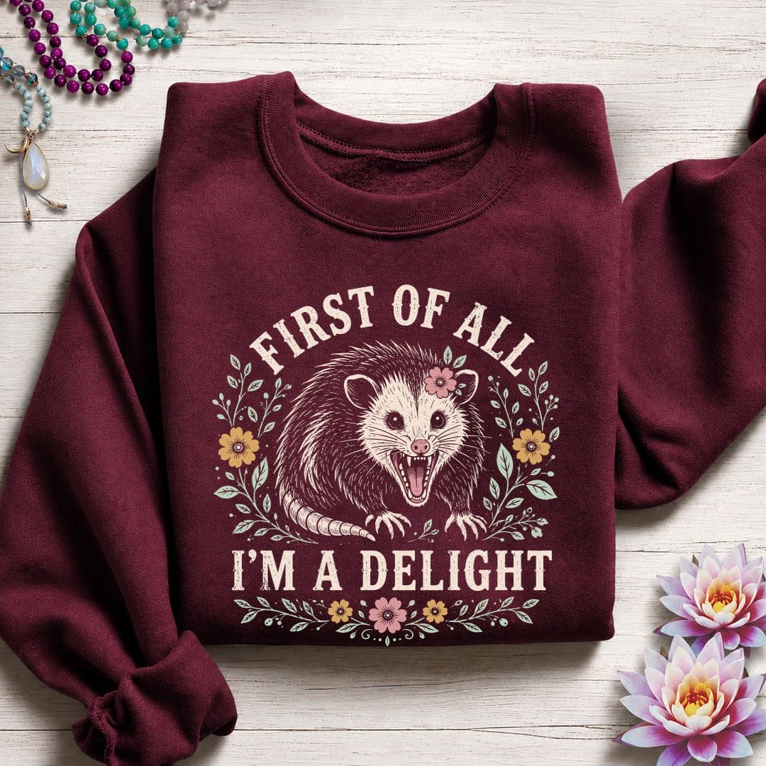 I'm A Delight Sweatshirt Maroon