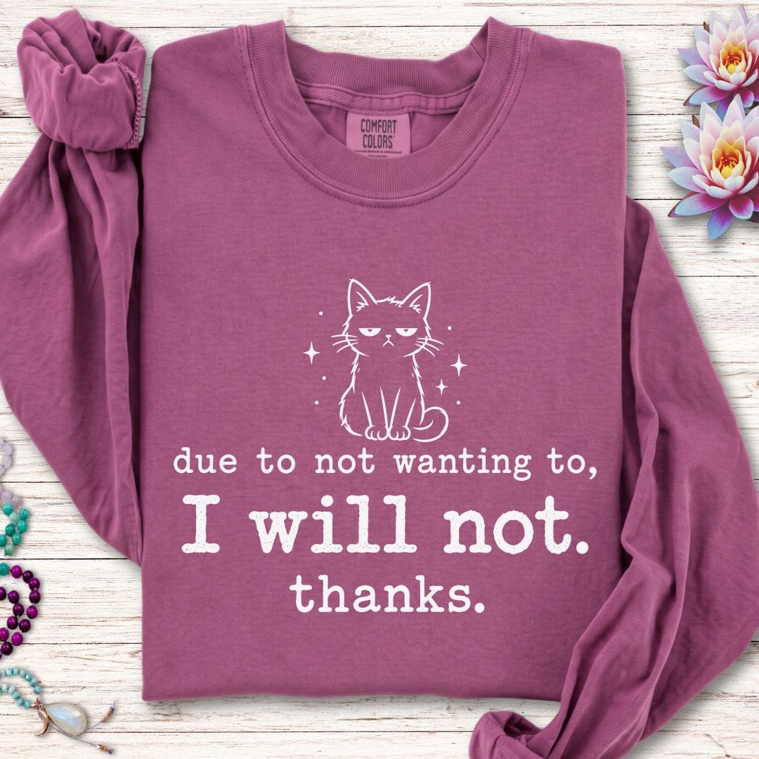 I Will Not Long Sleeve Tee Berry