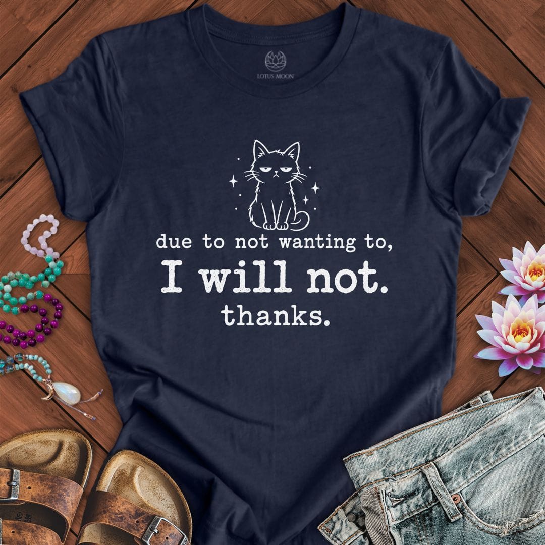 I Will Not Tee Heather Midnight Navy