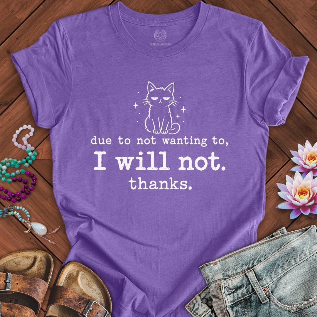 I Will Not Tee Heather Team Purple
