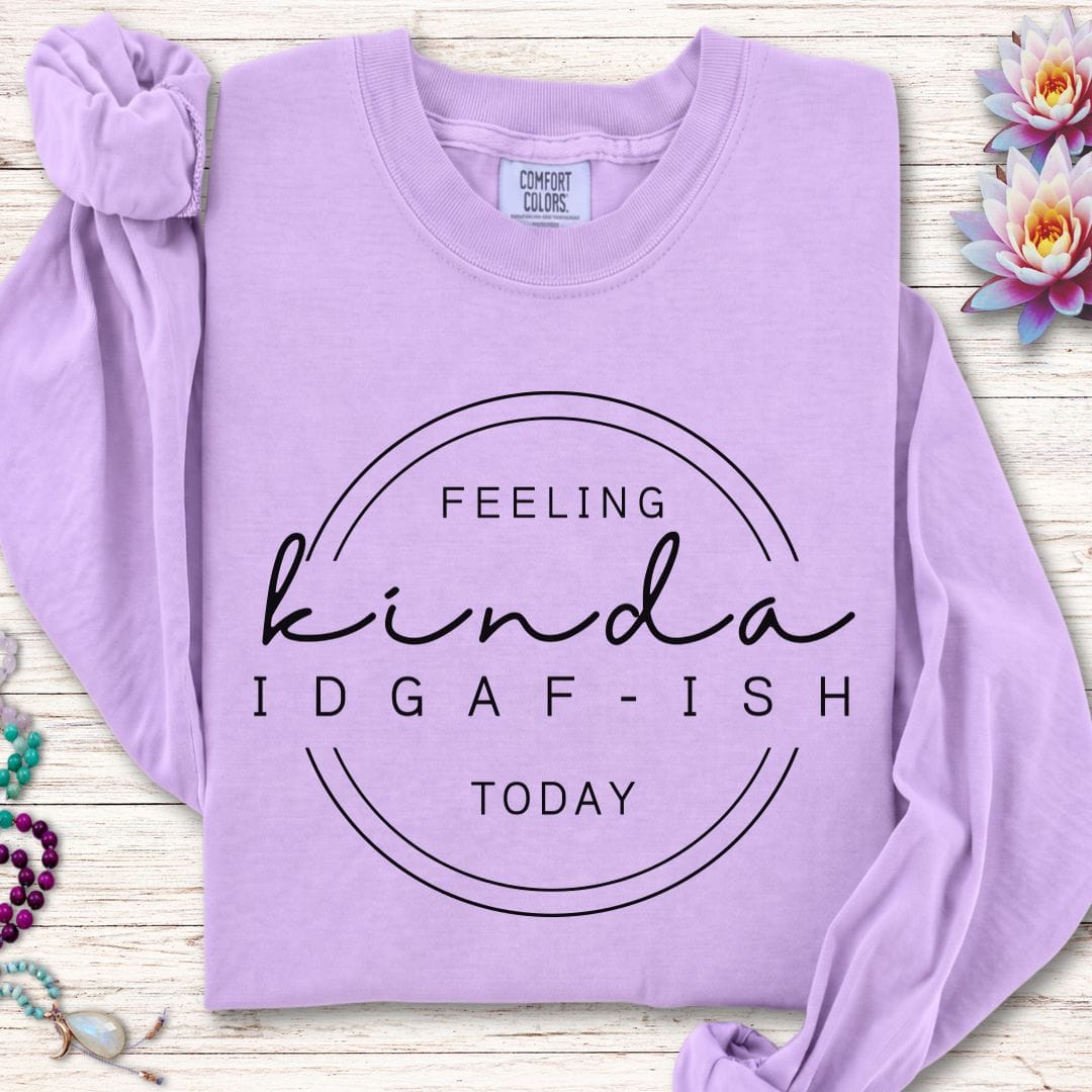 Printify Long-sleeve IDGAF-ish Long Sleeve Tee Orchid / S