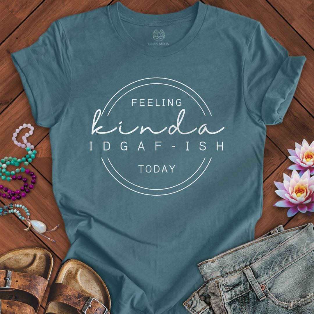 IDGAF-ish Tee Heather Deep Teal