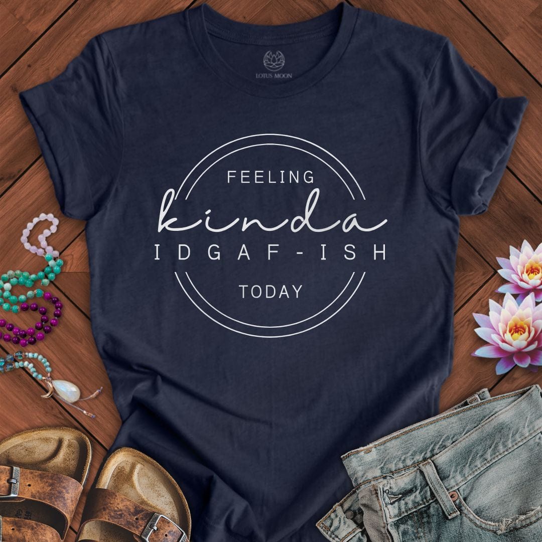 IDGAF-ish Tee Heather Midnight Navy