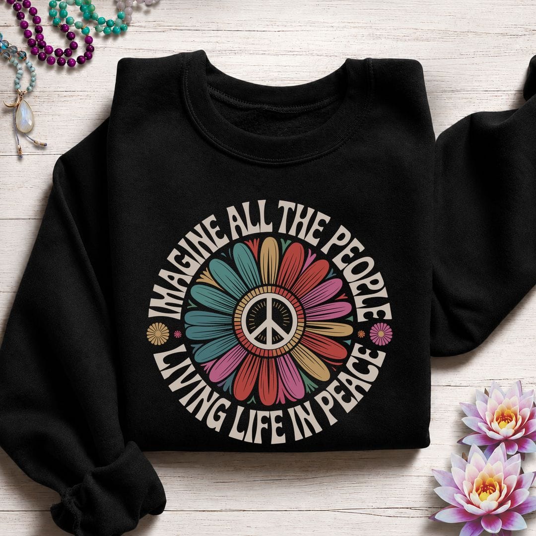 Imagine Peace Sweatshirt Black
