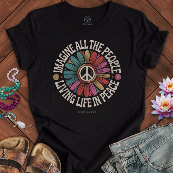 Imagine Peace Tee Black Heather