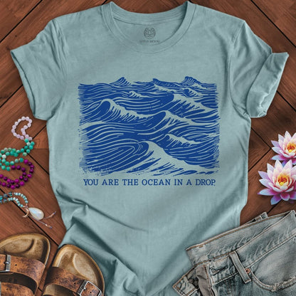 In a Drop Tee Heather Blue Lagoon
