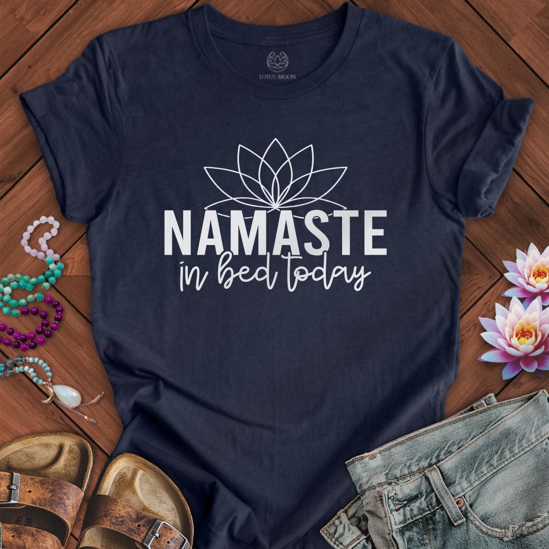 In Bed Today Tee Heather Midnight Navy