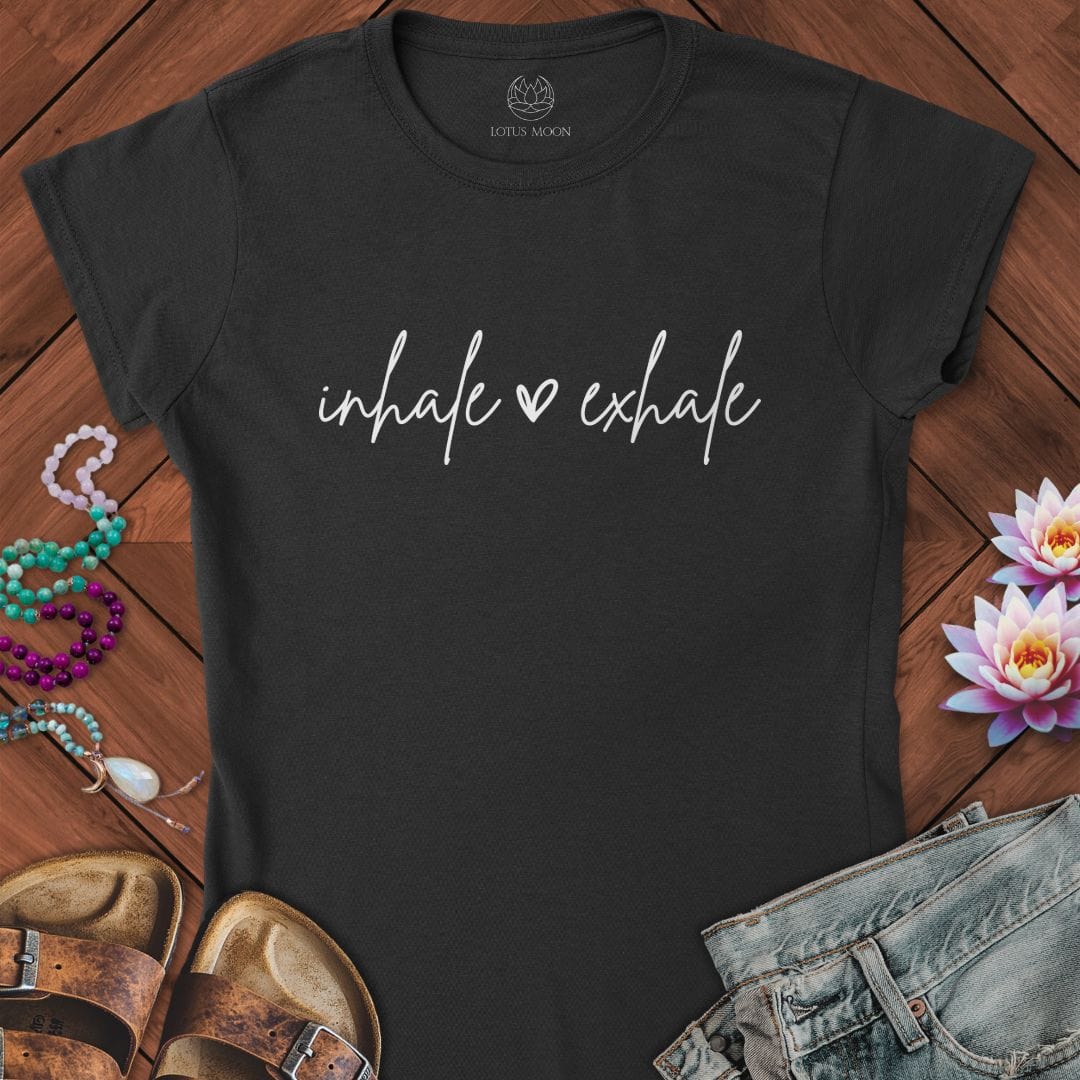 Inhale Exhale Fitted Tee Black