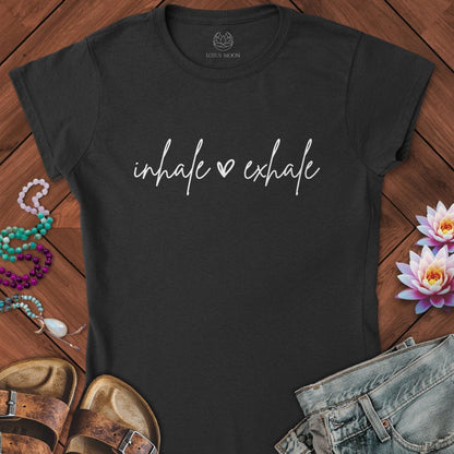Inhale Exhale Fitted Tee Black