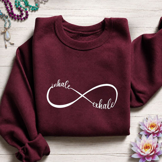 Inhale Exhale Infinity Sweatshirt Maroon