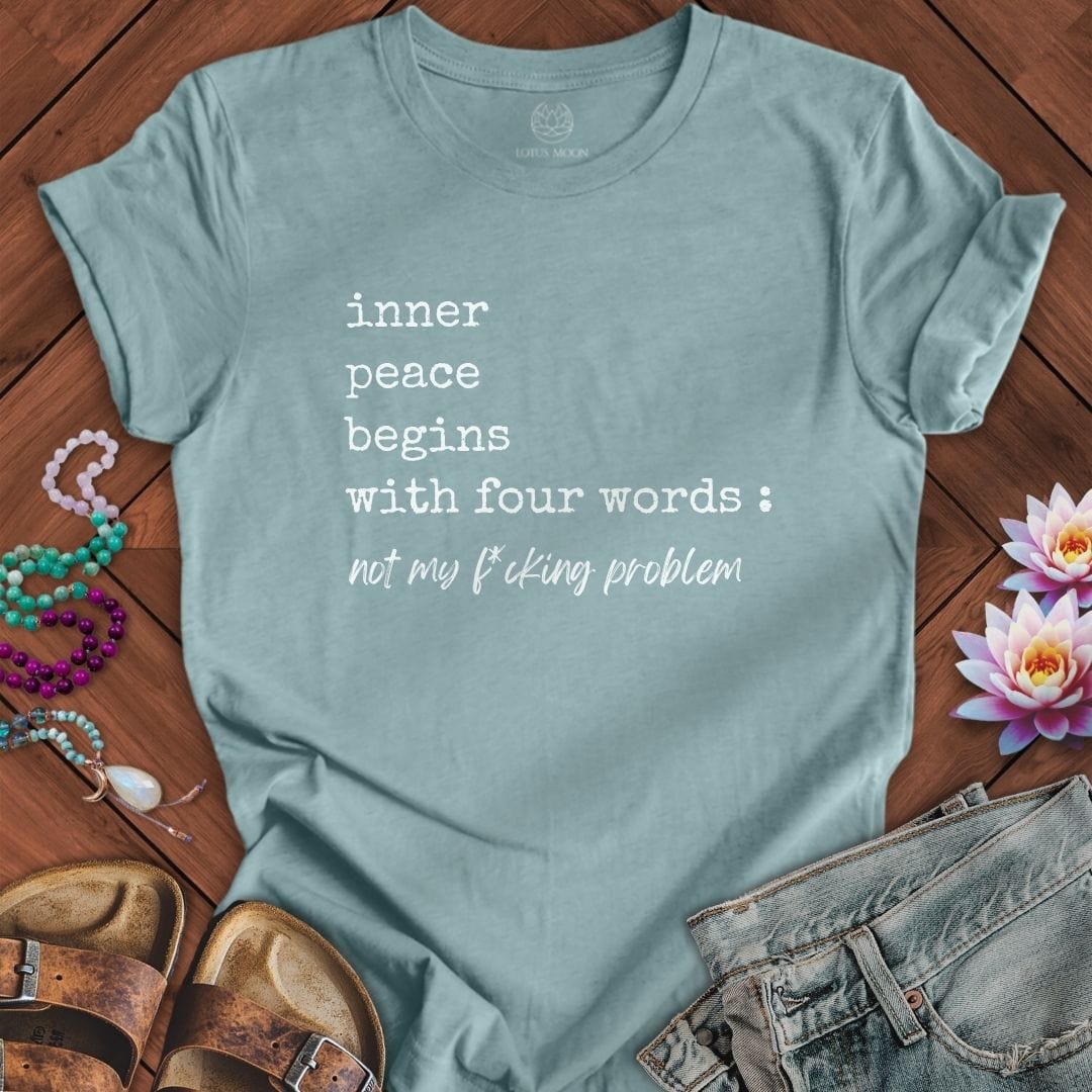 Inner Peace Tee Heather Blue Lagoon