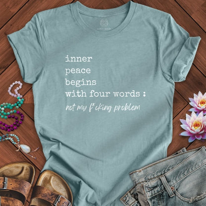 Inner Peace Tee Heather Blue Lagoon