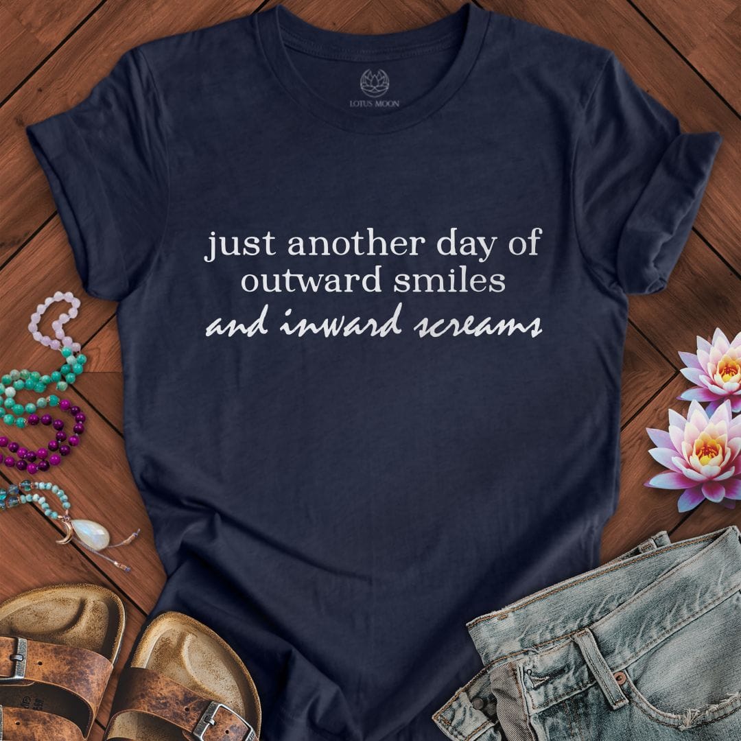 Printify T-Shirt Inward Screams Tee Heather Midnight Navy / S