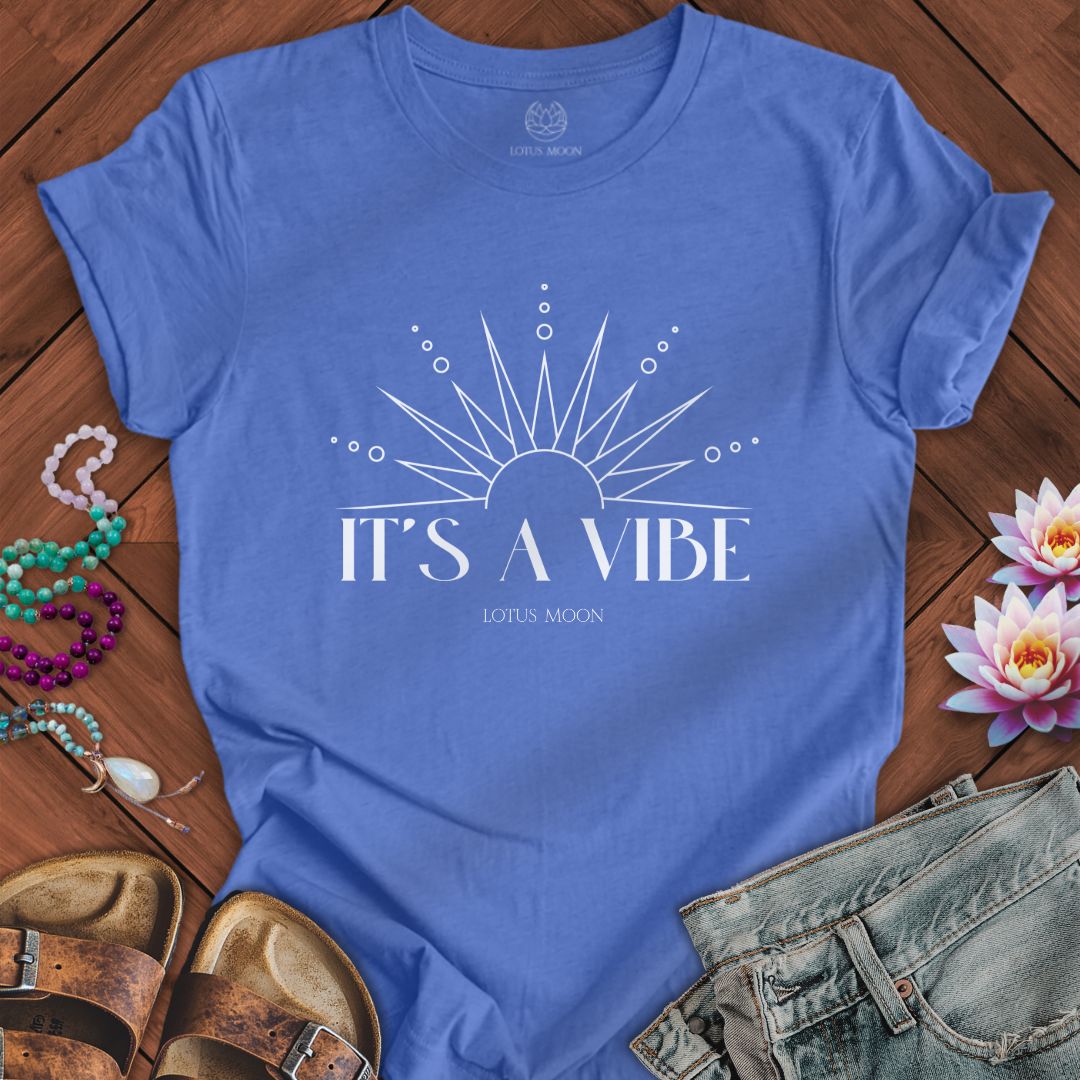 It's A Vibe Tee Heather Columbia Blue