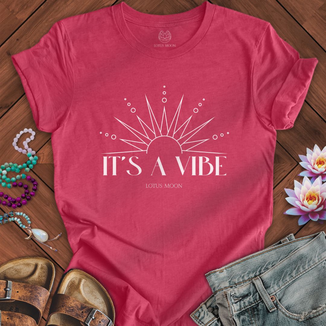 It's A Vibe Tee Heather Raspberry