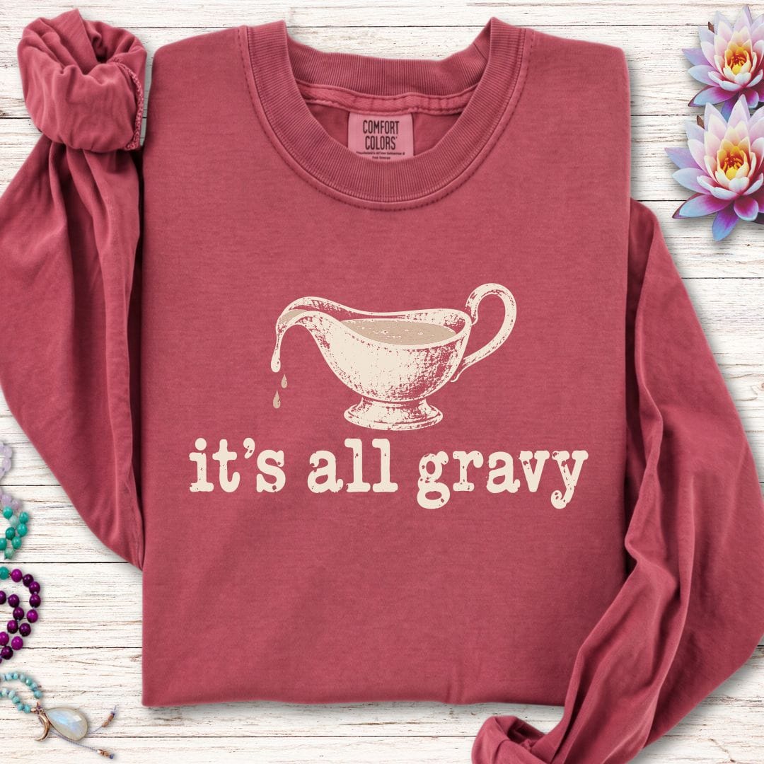 It's All Gravy Long Sleeve Tee Crimson