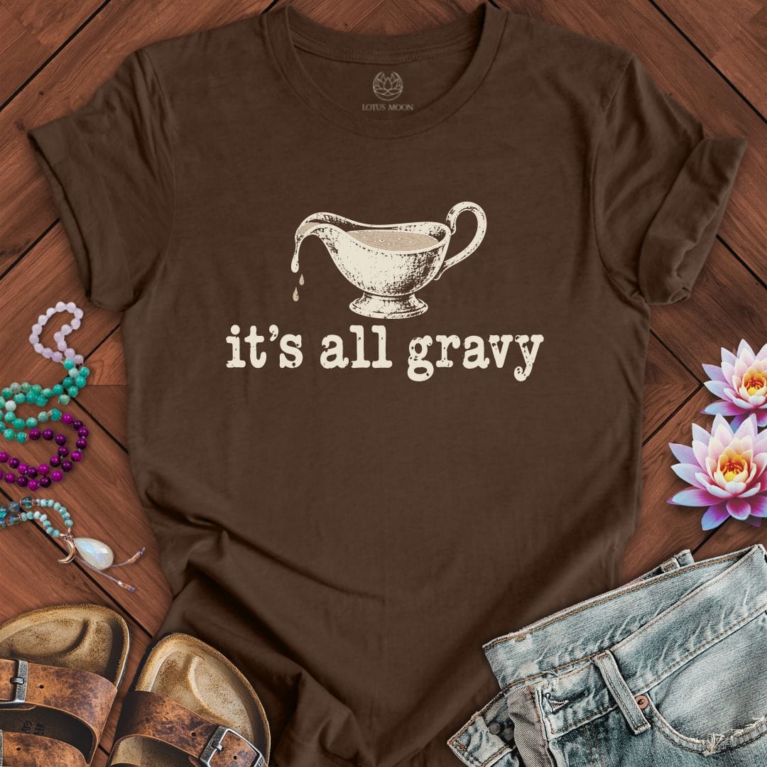 It's All Gravy Tee Heather Brown