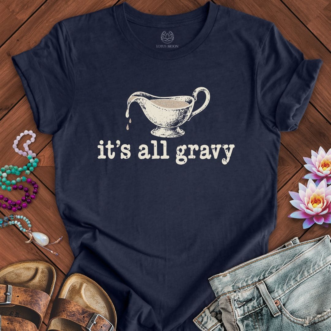 It's All Gravy Tee Heather Midnight Navy