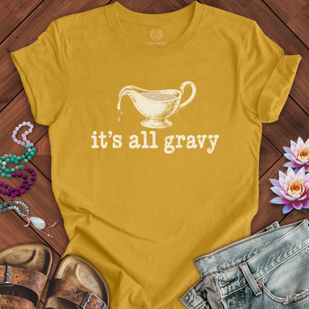 It's All Gravy Tee Heather Mustard