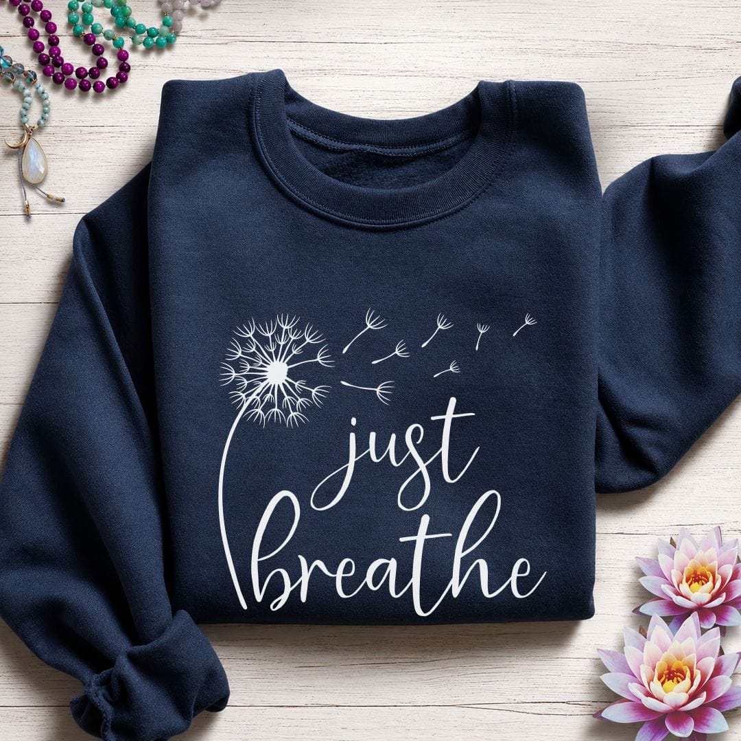 Just Breathe Dandelion Sweatshirt Navy