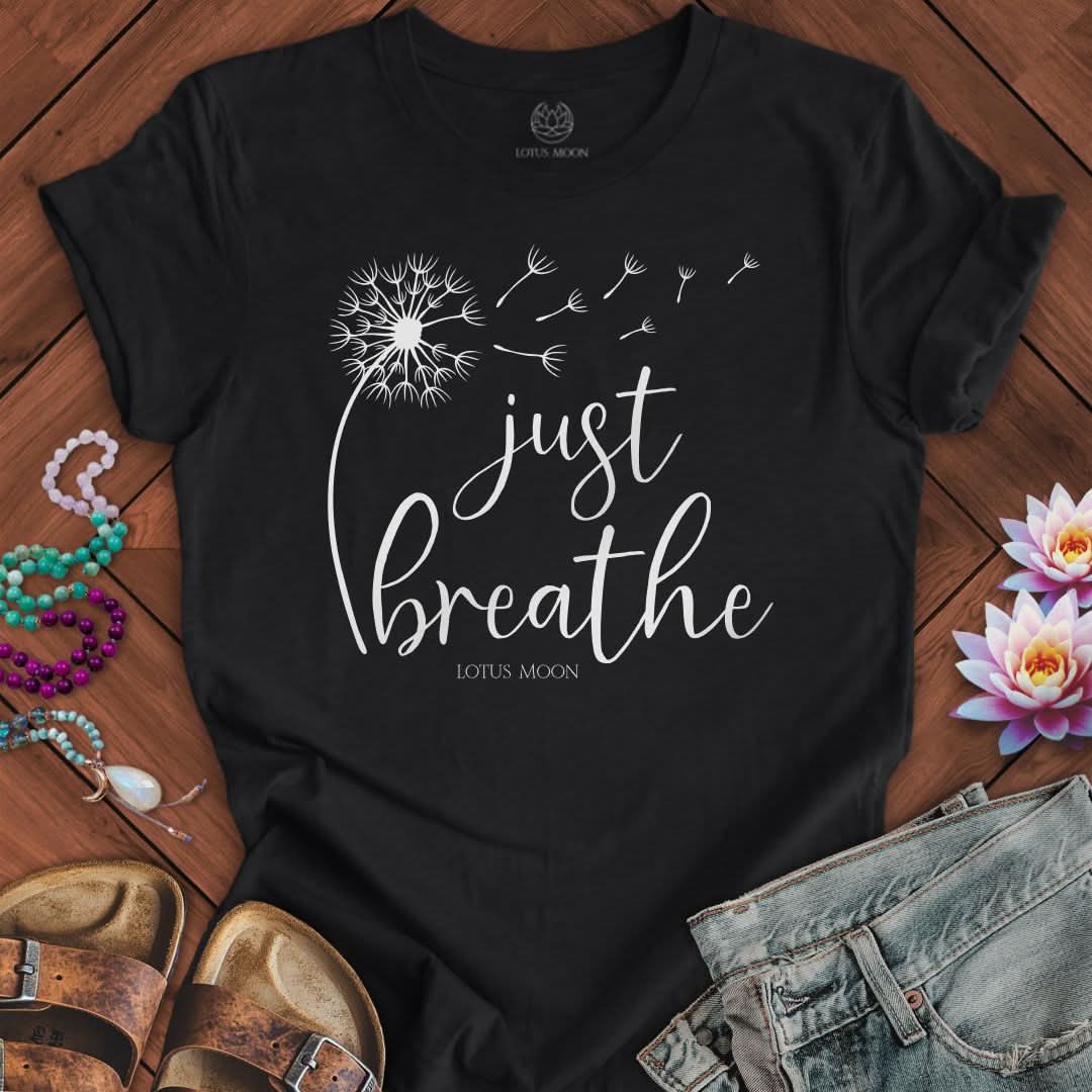 Just Breathe Dandelion Tee Solid Black Blend