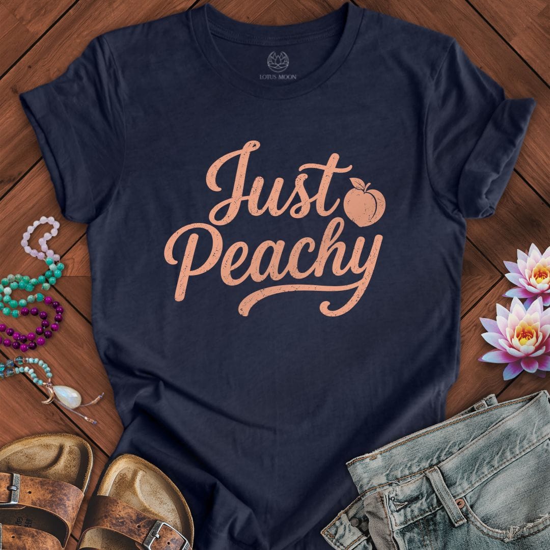 Printify T-Shirt Just Peachy Tee Heather Midnight Navy / S