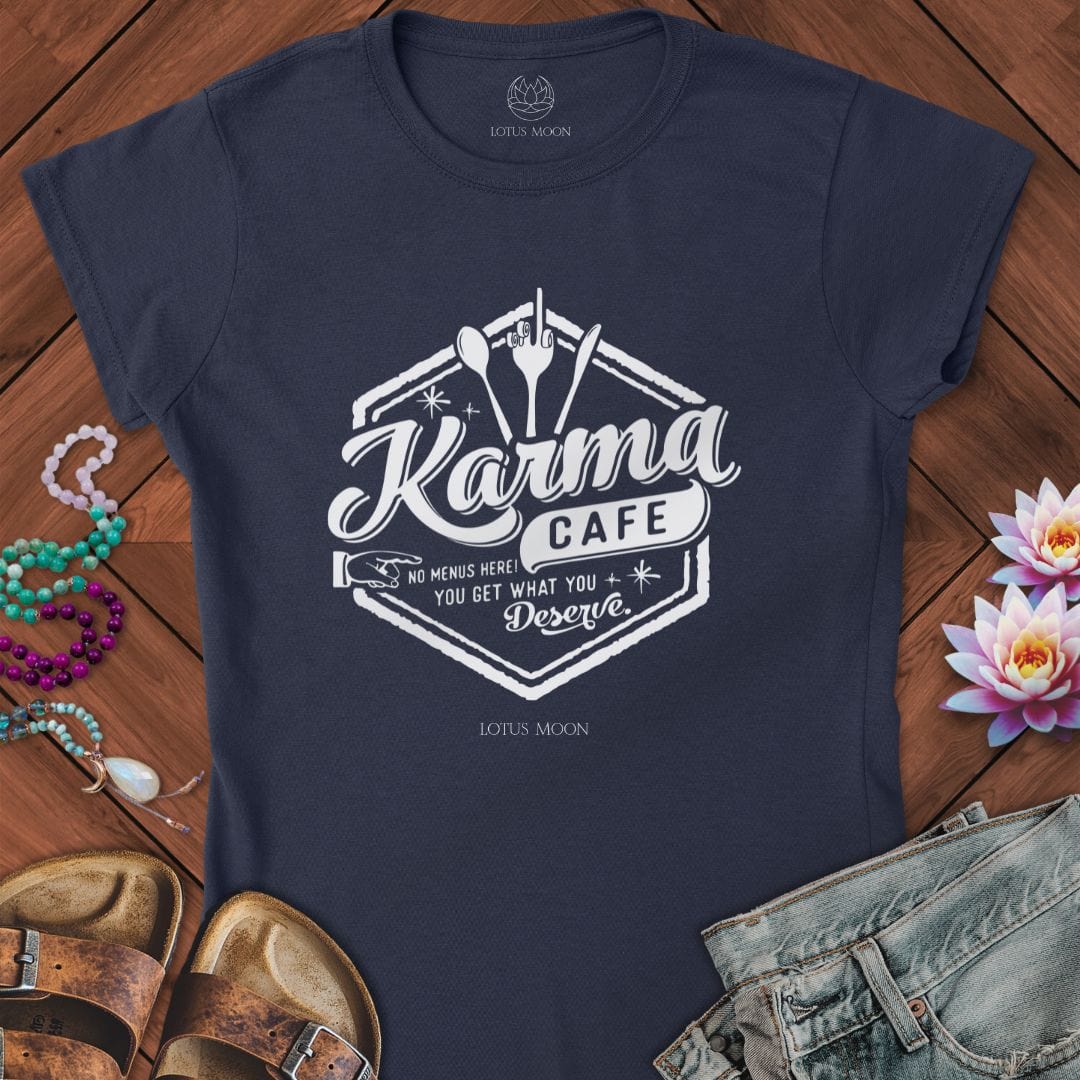 Karma Cafe Fitted Tee Navy