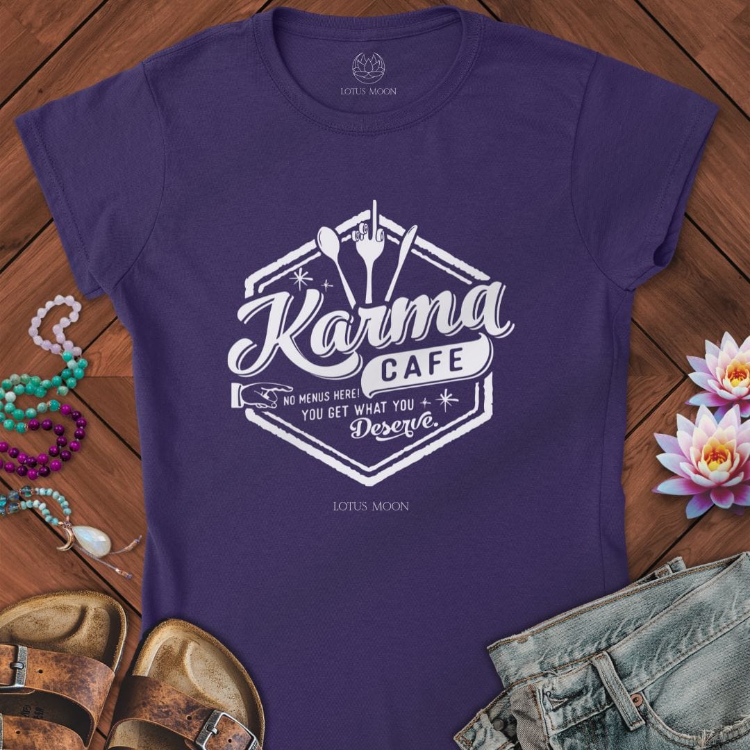 Karma Cafe Fitted Tee Purple