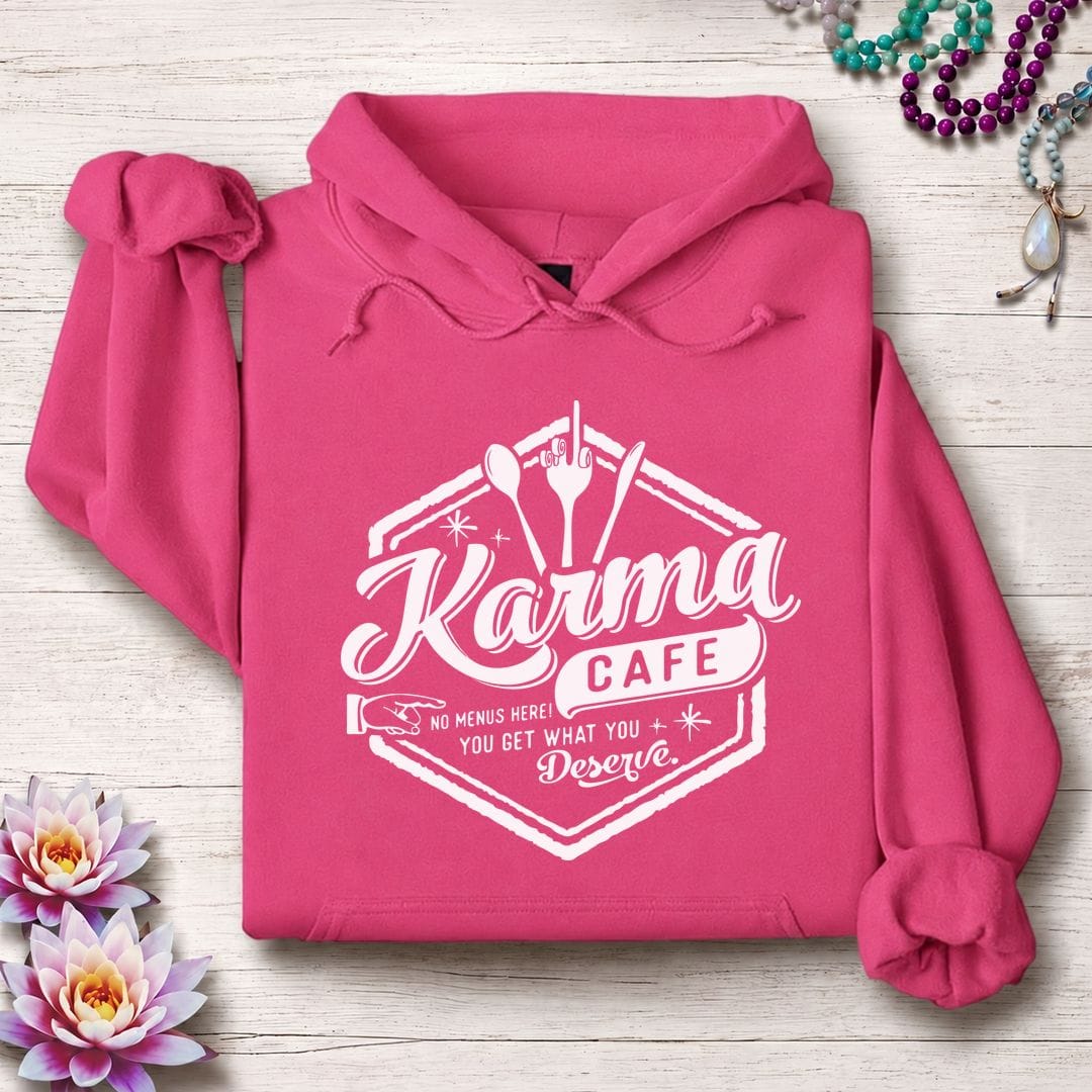 Printify Hoodie Karma Cafe Hoodie Heliconia / S