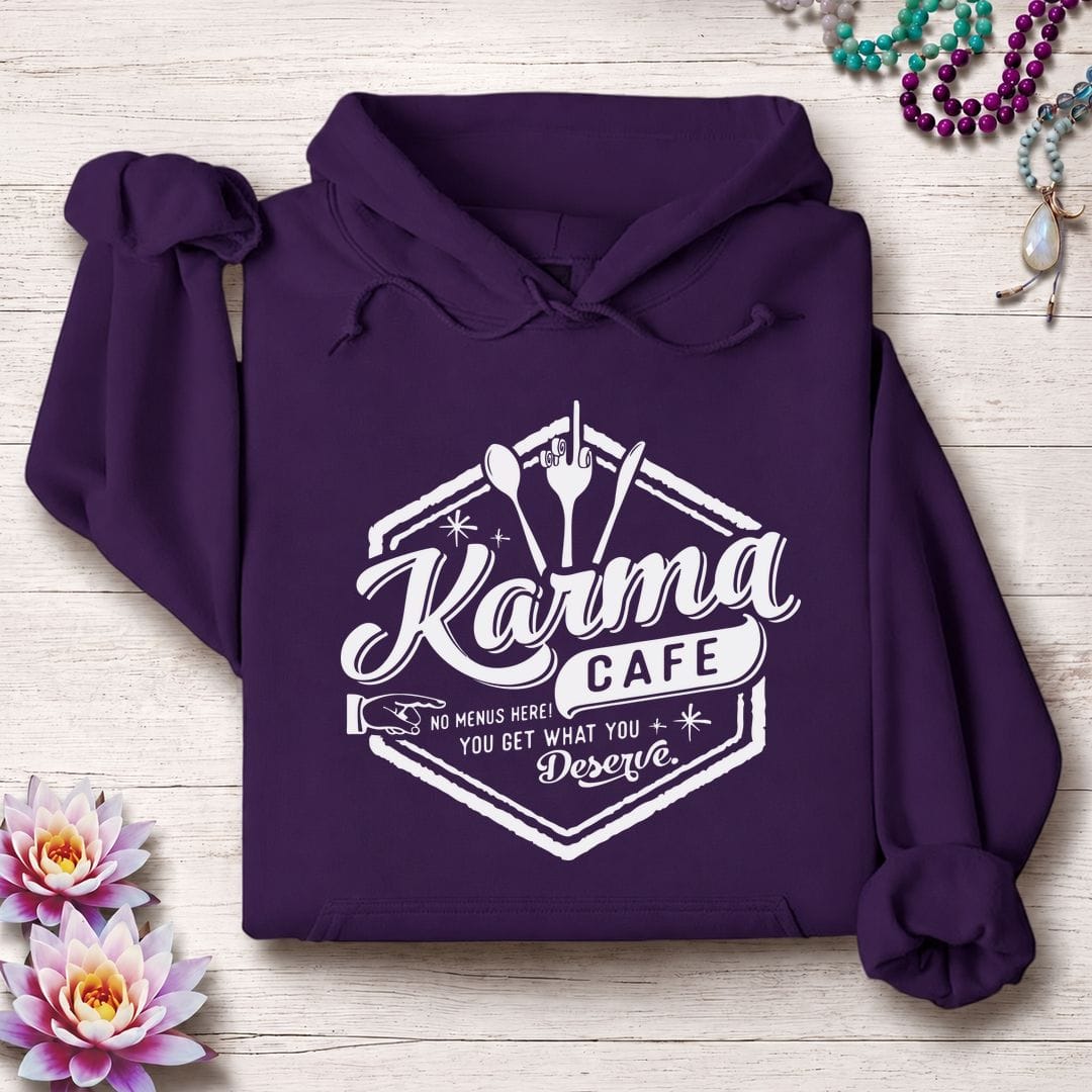 Printify Hoodie Karma Cafe Hoodie Purple / S