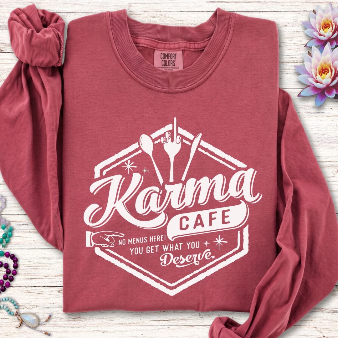 Printify Long-sleeve Karma Cafe Long Sleeve Tee Crimson / S