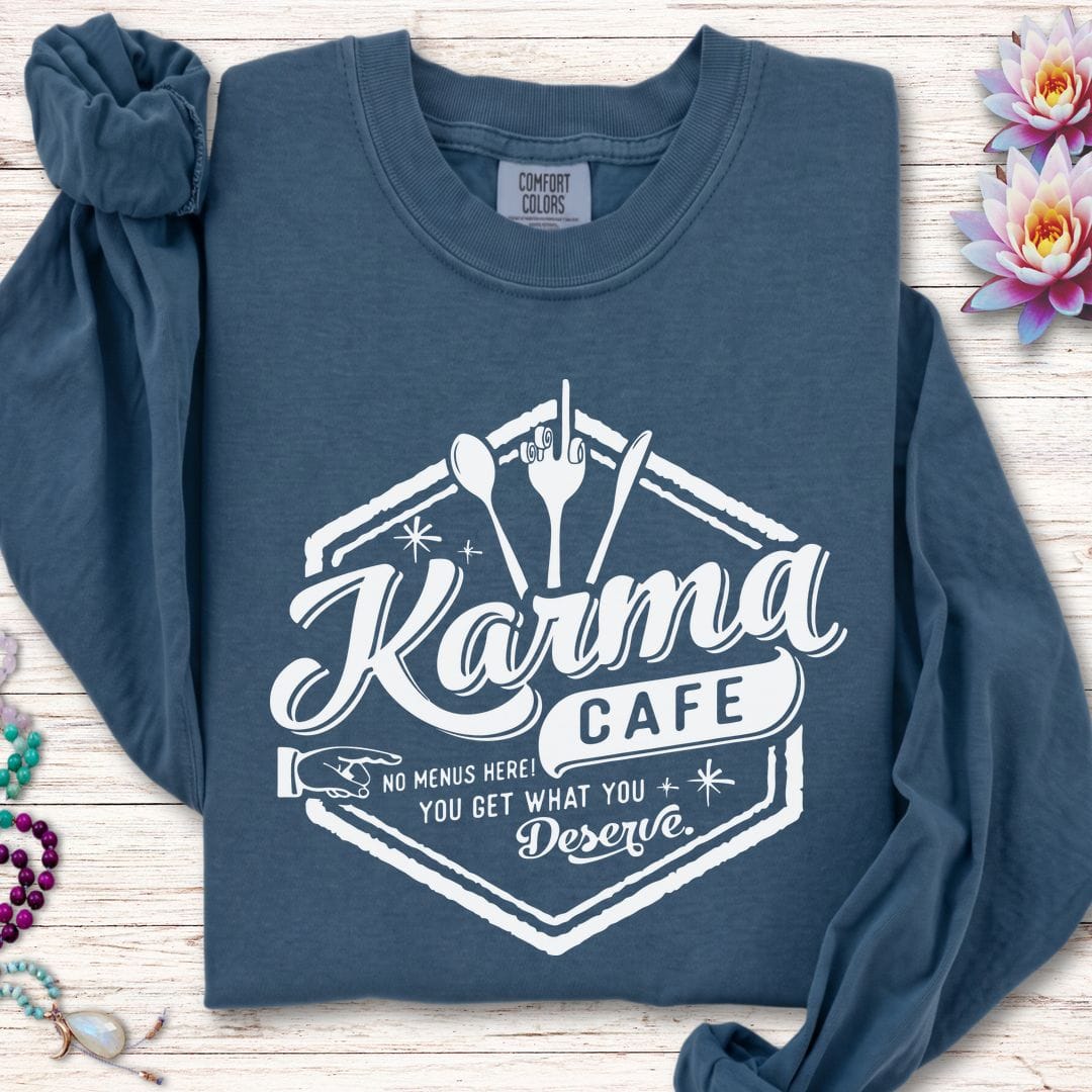 Printify Long-sleeve Karma Cafe Long Sleeve Tee Midnight / S