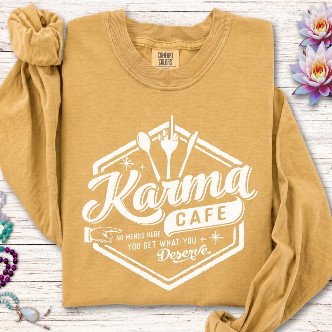 Printify Long-sleeve Karma Cafe Long Sleeve Tee Mustard / S