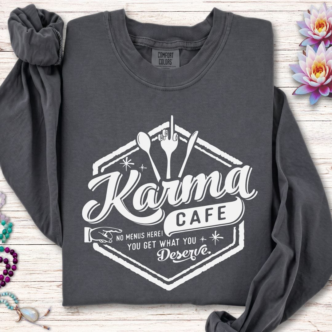 Printify Long-sleeve Karma Cafe Long Sleeve Tee Pepper / S