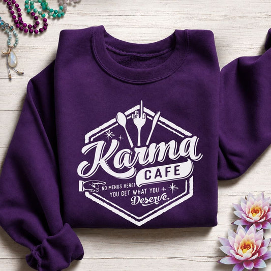 Karma Cafe Sweatshirt Purple